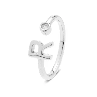 H2046R00 - ANILLO ALPHABET DE PLATA DE LEY 925 CON BAÑO DE RO