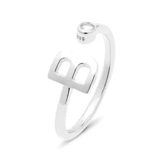 H2046B00 - ANILLO ALPHABET DE PLATA DE LEY 925 CON BAÑO DE RO