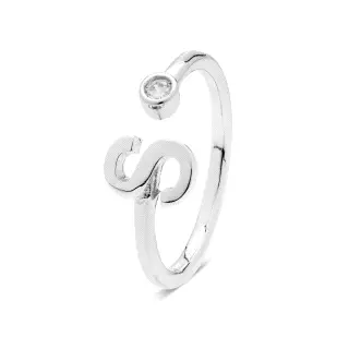 H2046S00 - ANILLO ALPHABET DE PLATA DE LEY 925 CON BAÑO DE RO