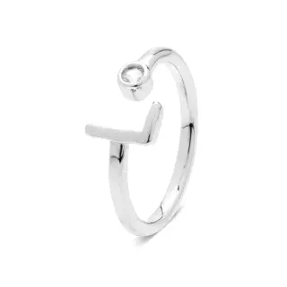 H2046L00 - ANILLO ALPHABET DE PLATA DE LEY 925 CON BAÑO DE RO