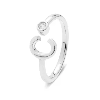 H2046C00 - ANILLO ALPHABET DE PLATA DE LEY 925 CON BAÑO DE RO