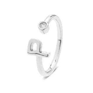 H2046P00 - ANILLO ALPHABET DE PLATA DE LEY 925 CON BAÑO DE RO