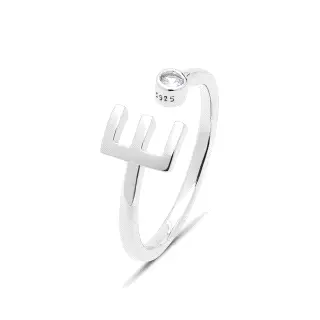 H2046E00 - ANILLO ALPHABET DE PLATA DE LEY 925 CON BAÑO DE RO