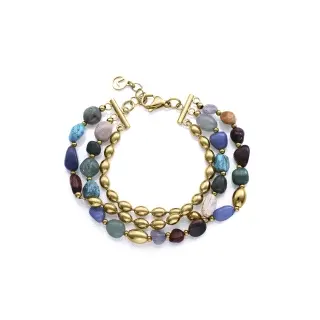 PULS ACERO IP DORADO PIEDRAS NAT SRA FASHION                                                        