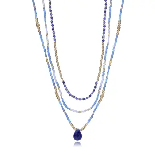 COLLAR ACERO IP DORADO PIEDRAS, CRIST SR FSN                                                        