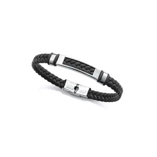 PULS ACERO PIEL Y SILICONA NEGRA SR FASHION                                                         
