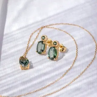 pendientes oro y topacio                                                                            