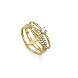 ANILLO PLATA DE LEY BAÑO ORO CIRC SRA JEWELS                                                        