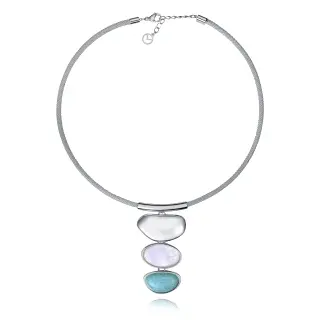 COLLAR ACERO CHAPADO PLATA PIED NAT SRA FSHN                                                        