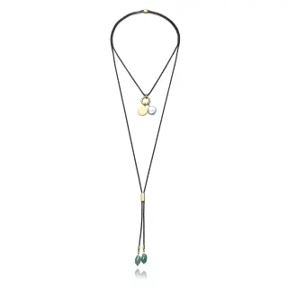 COLLAR ACERO IP NEGRO PIEDRA NAT SRA FSHN                                                           