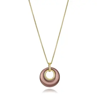 COLLAR ACERO IP MARRON DORADO CIRC SRA FSHN                                                         
