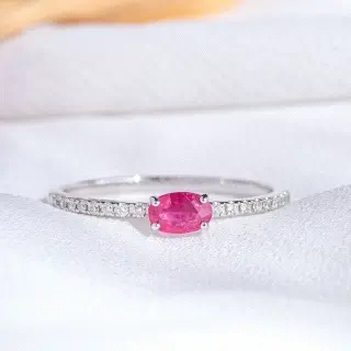 anillo oro rubi 0.40ct y diamantes 0.09ct H-VS1                                                     