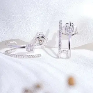 pendientes oro 18k y diamantes 0.19ct h-vs                                                          
