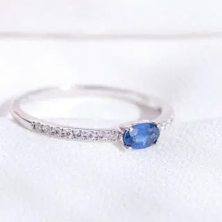 ANILLO ORO 18K DIAMANTES 0.09 H-VS Y ZAFOIRO 0.40CT                                                 