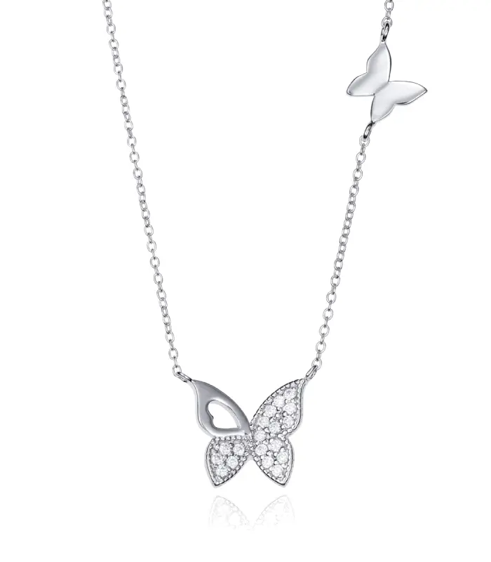 COLLAR PLATA LEY MARIPOSA CIRCONITAS SRA JWLS