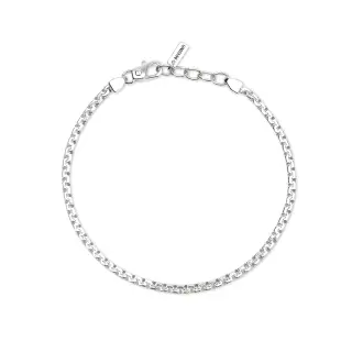 Pulsera de plata 925/ooo rodiada con cadena malla griega 2.5 mm, longi                              