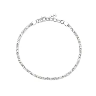 Pulsera de plata 925/ooo rodiada con cadena bizantina 2.5 mm, lunghezz
