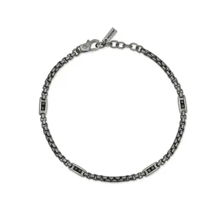Pulsera de plata 925/ooo rodiada arenada bronceada con cadena venecian