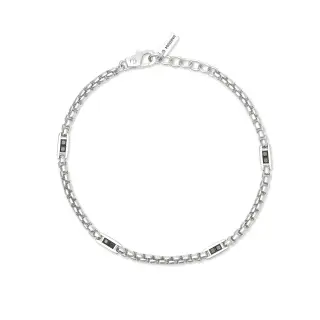 Pulsera de plata 925/ooo rodiada arenada con cadena veneciana 3 mm, el