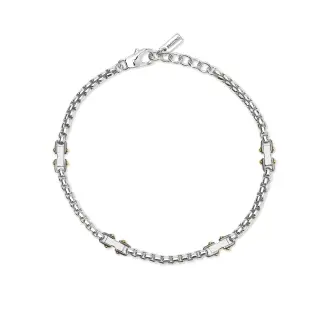 Pulsera de plata 925/ooo rodiada con cadena veneciana 3 mm y elementos