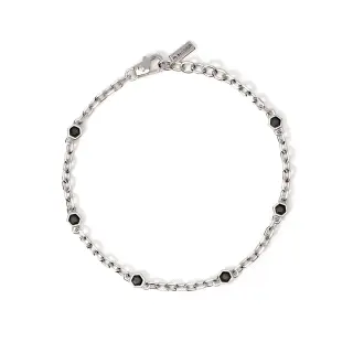 Pulsera de plata 925/ooo rodiada con cadena tipo cable 3 mm y circonit