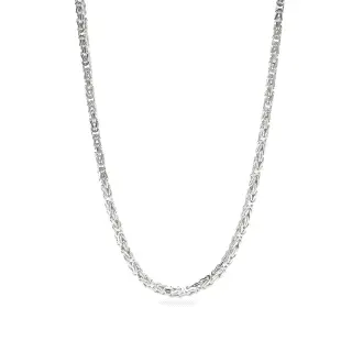 Collar de plata 925/ooo rodiada con cadena bizantina 2.5 mm, longitud                               