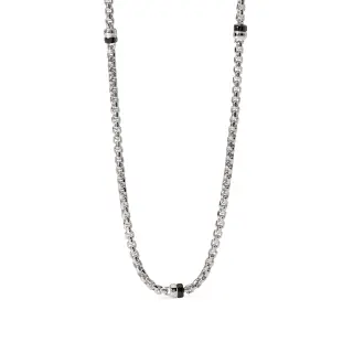 Collar de plata 925/ooo rodiada con cadena veneciana 2 mm y elementos                               