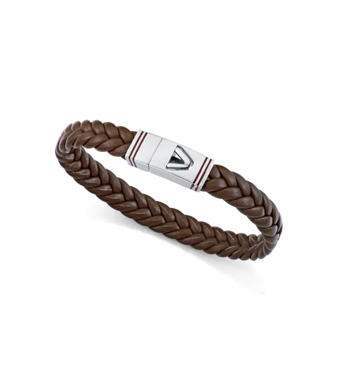 PULS ACERO Y PIEL MARRON ESMALTE SR FASHION                                                         