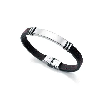 PULSERA  ACERO Y CAUCHO NEGRO SR FASHION                                                            