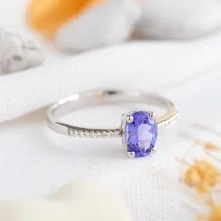 SOLITARIO ORO BTE TANZANITA 0.8 0.08CT