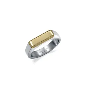 ANILLO ACERO E IP DORADO SELLO SR FASHION