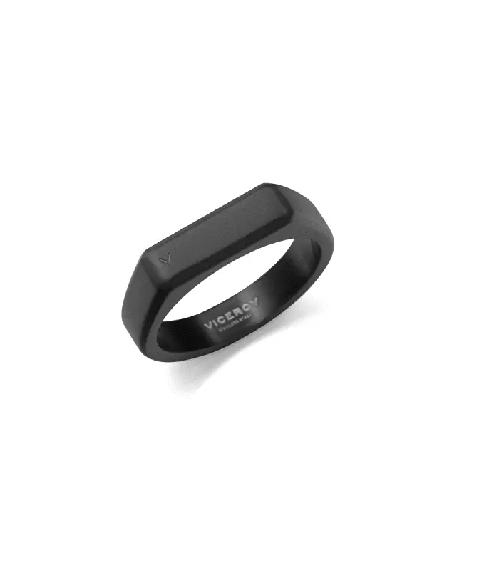 ANILLO ACERO IP NEGRO SELLO SR FASHION                                                              