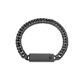 PULSERA ACERO IP NEGRO PLACA SR FASHION