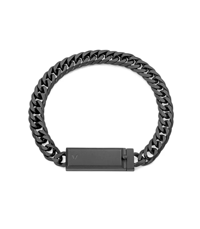 PULSERA ACERO IP NEGRO PLACA SR FASHION                                                             