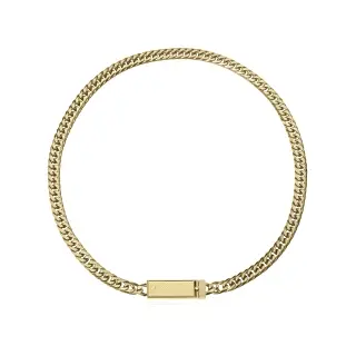 COLLAR ACERO IP DORADO PLACA SR FASHION                                                             
