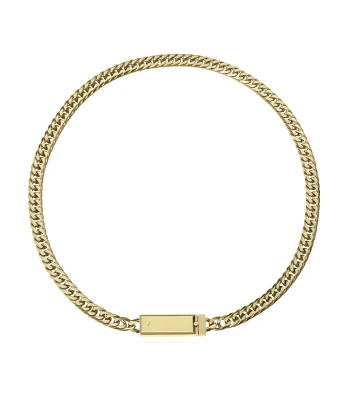 COLLAR ACERO IP DORADO PLACA SR FASHION                                                             