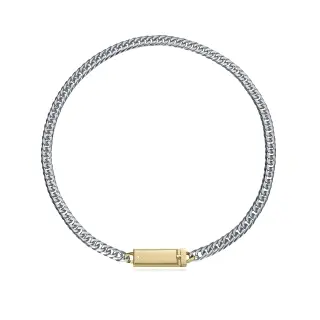 COLLAR ACERO E IP DORADO PLACA SR FASHION                                                           
