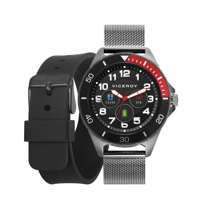PACK RELOJ SMART ALUMINIO NEGRO Y ACERO BRAZALETE PACK RELOJ SMART ALUMINIO NEGRO Y ACERO BRAZALETE