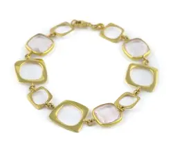 PULSERA ORO 18K CUARZO ROSA