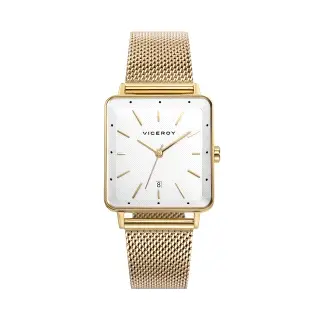 RELOJ ACERO IP DORADO BRAZALETE SRA VA