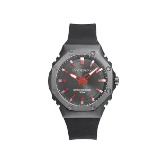 Reloj de Mujer Viceroy Colors, tres agujas, caja negra de aluminio, correa de silicona negra con esfera en negro e indices blanc