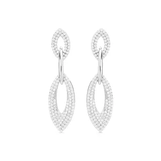 EQ21600 - PENDIENTES DAELF  PLATA Y CIRCONITA BRILLANTE