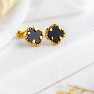 PENDIETES ORO 18K ONIX                                                                              