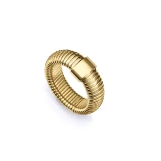 ANILLO ACERO IP DORADO TUBOGAS SRA FASHION                                                          