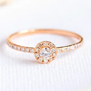 ANILLO ORO ROSA Y BTE                                                                               