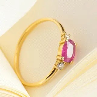 ANILLO ORO 18K RUBI BTE                                                                             