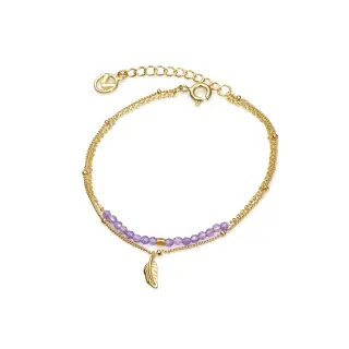 PULSERA PLATA LEY AMATISTA Y PLUMA SRA JWL                                                          